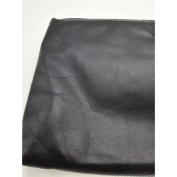 Vtg Ruth E Saltz Black Black and Gold Jaguar Leather Clutch with Hand Strap - Picture 5 of 13